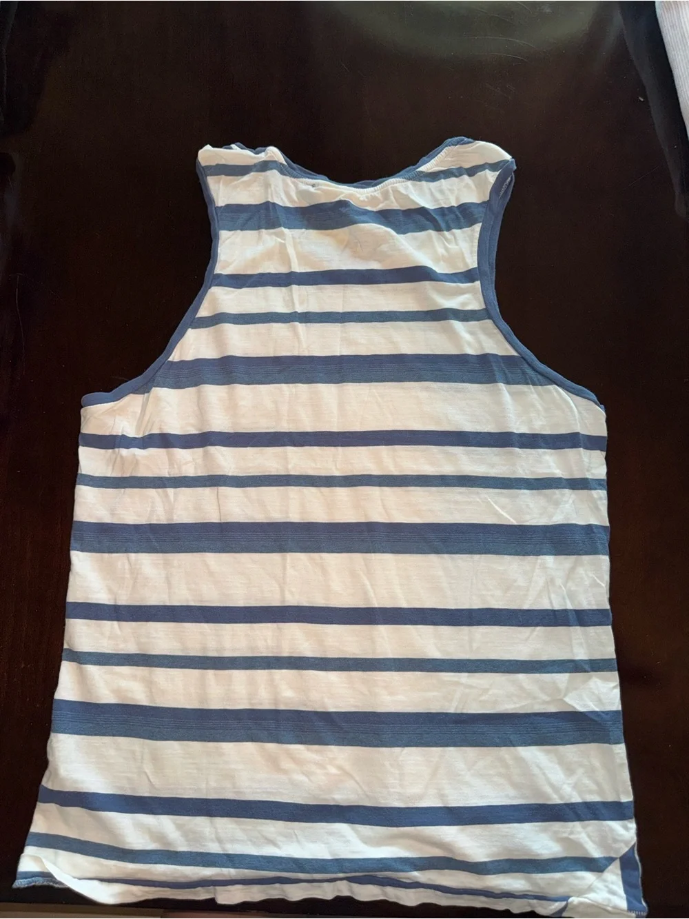 J. Crew Men’s Blue and White Striped Tank with Pocket